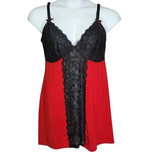 Torrid Red Black Lace Chemise 1X Babydoll Lingerie Sleepwear Nightgown